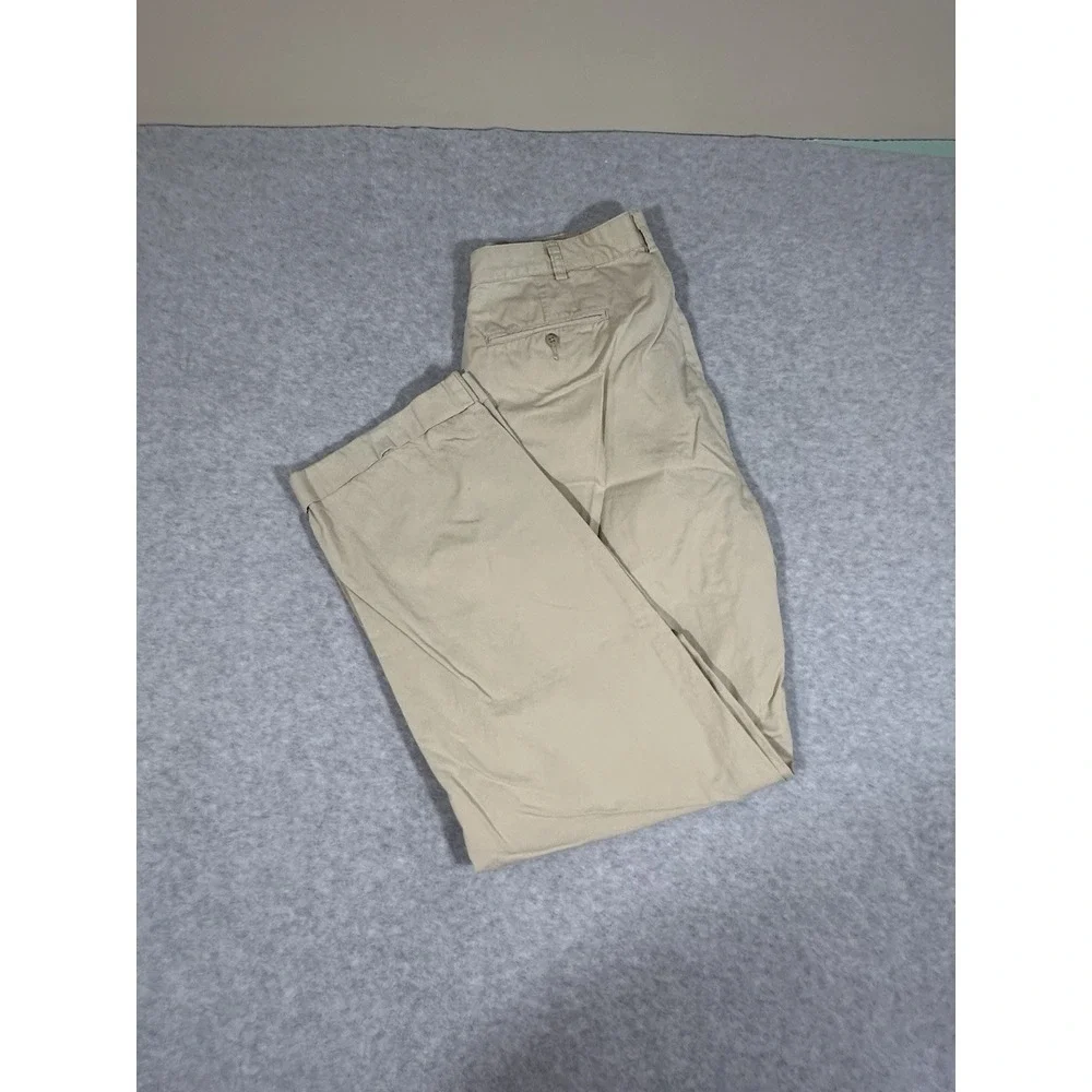 Polo Ralph Lauren Hammond Pants mens 34x32 (30) Tan Cotton Cuffed‎ Pleated